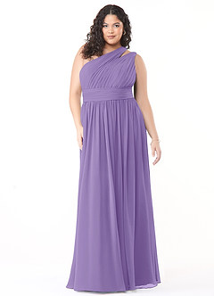 Azazie Molly Bridesmaid Dresses A-Line One Shoulder Chiffon Floor-Length Dress image7