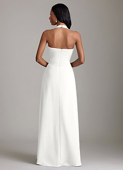 Azazie Clarisa Bridesmaid Dresses White A-Line Pleated Chiffon Dress image2