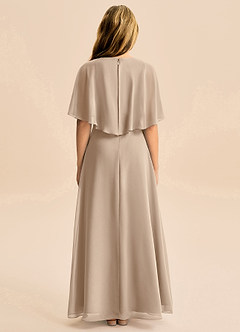 Azazie Maris Junior Vestido Gris Pardo de Gasa de Corte en A image2