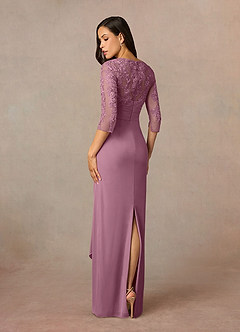 Azazie Poe Final Sale Vintage Mauve Sheath Lace Dress image4