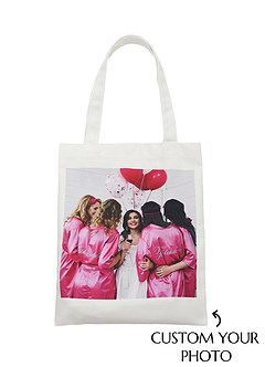 front Sacola de lona com foto personalizada