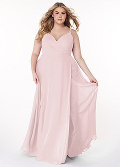 Azazie Lennon Bridesmaid Dresses A-Line Lace Chiffon Floor-Length Dress image7