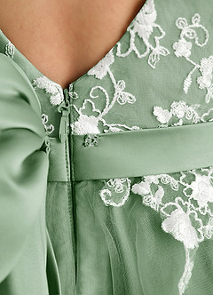 Azazie Butterfly Blumenmädchenkleider A-Linie Spitze Kleid Matcha image5