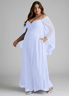 Azazie Cienna Bridesmaid Dresses Lavender A-Line Off the Shoulder Chiffon Dress image10