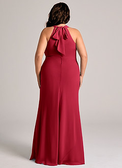 Azazie Doretta Bridesmaid Dresses Scarlet Mermaid Pleated Chiffon Dress image7