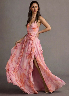 Megan Rezumat Portocaliu Rochie maxi image4
