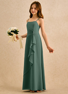 Azazie lolly Girls Formal Blumenmädchenkleider A-Linie Plissee Chiffon Kleid Seemoos image1