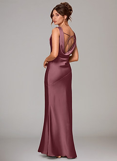 Azazie Rylina Bridesmaid Dresses Desert Rose Mermaid Stretch Satin Dress image4