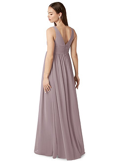 Azazie Yetta Abiti da damigella d'onore premaman Abito A-Line Arricciato con Scollo a V Chiffon Floor-Length image5