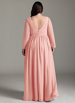 Azazie Teton Robes de demoiselle d'honneur de maternité Robe Trapèze Manche longue Longueur ras du sol Mousseline de soie image8
