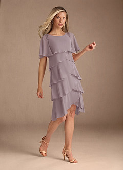 Azazie Rita Mother of the Bride Dresses Dusk A-Line Scoop Beaded Chiffon Dress image3