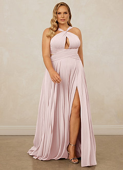 Christian Siriano Bridal for Azazie 1009 Bridesmaid Dresses Blushing Pink A-Line Pleated Chiffon Dress image9