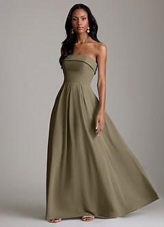 Azazie Lucienne Bridesmaid Dresses Willow Green A-Line Strapless Chiffon Convertible Dress image5