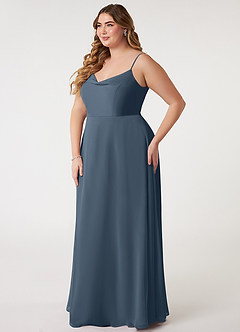 Azazie Daenerys 신부 들러리 드레스 A라인 쉬폰 플로어 길이 드레스 image10