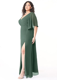 Azazie Cierra Bridesmaid Dresses Sea Moss A-Line V-Neck Chiffon Dress image11