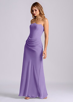 Azazie Debby Bridesmaid Dresses Tahiti Mermaid Strapless Chiffon Dress image3