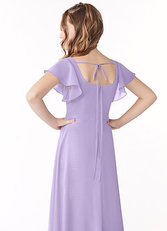 Azazie Bondi Junior Robe Trapèze en Mousseline de soie Arc Lilas image3