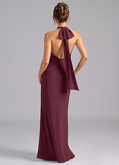 Azazie Velli Bridesmaid Dresses Cabernet Mermaid Bow Chiffon Dress image2