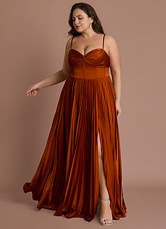 Styla Rust Pleated Maxi Dress image10