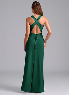 Azazie Evadne Bridesmaid Dresses Emerald A-Line Pleated Chiffon Dress image7