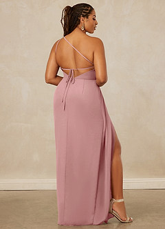 Christian Siriano Bridal for Azazie 1003 Bridesmaid Dresses Dusty Rose Sheath One Shoulder Chiffon Dress image9