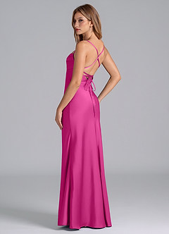 Azazie Seema Brautjungfernkleider Meerjungfrau-Linie Korsett Stretch-Satin Kleid Fuchsia image6