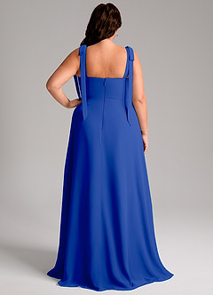 Azazie Debra Bridesmaid Dresses Royal Blue A-Line with Pockets Chiffon Convertible Dress image9
