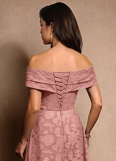 Azazie New Britain Mère de la mariée Robes Robe Trapèze en Blumen-Burnout Plissée Rosette image8