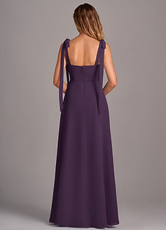 Azazie Debra Bridesmaid Dresses Plum A-Line with Pockets Chiffon Convertible Dress image3