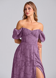 Azazie Mirian Robes de demoiselle d'honneur Robe Trapèze en Blumen-Burnout Encolure en Forme de Cœur Glycine image2