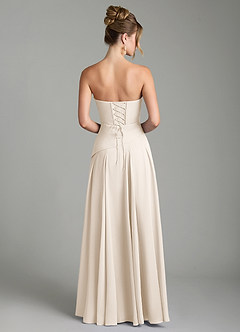 Azazie Gabriela Bridesmaid Dresses White Alabaster A-Line Corset Chiffon Dress image8