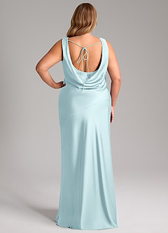Azazie Rylina Bridesmaid Dresses Cloud Blue Mermaid Stretch Satin Dress image8