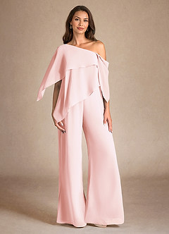 Azazie Halima Kleider für die Brautmutter Overall/Jumpsuit Seitliche Cut-Outs Chiffon Kleid Zartrosa image1
