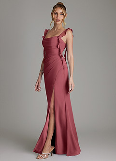 Azazie Jessamine Bridesmaid Dresses Merlot Mermaid Corset Chiffon Dress image5