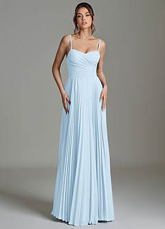 Azazie Catie Bridesmaid Dresses Sky Blue A-Line Sweetheart Neckline Chiffon Dress image4
