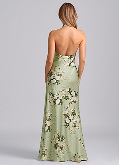 Azazie Lorena Abiti da Damigella Abito Sirena in Raso Elasticizzato Plissettato Floral Vines image6