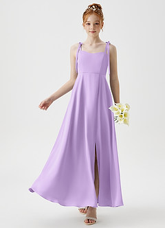 Azazie Rosey Junior A-Linie Herzausschnitt Stretch-Satin Kleid Flieder image1