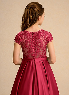 Azazie Bunny Girls Formal Blumenmädchenkleider Ballkleid Spitze Kleid Scharlachrot image7