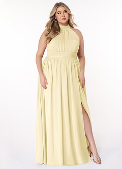 Azazie Iman Suknie dla druhen Linia A Marszczony Szyfon Do ziemi Sukienka image11