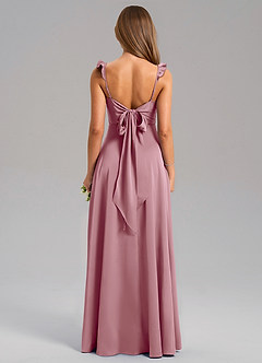 Azazie Everett Bridesmaid Dresses Vintage Mauve A-Line Stretch Satin Dress image2