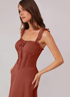 Barbie ♥ Azazie Bridesmaid Dresses Auburn A-Line Sweetheart Neckline Chiffon Dress image5