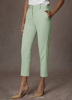 Whitney Dusty Sage Structured Stretch Cropped Dress Pants