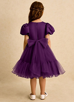 Azazie Cocoa vestidos de niña de las flores Vestido de Uva de Tul de Princesa con Plisado image6