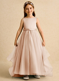 Azazie Lior Flower Girl Dresses English Rose Ball-Gown Pleated Tulle Dress image2