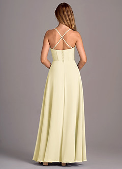 Azazie Carolyn Abiti da Damigella Abito A-Line in Chiffon Plissettato Sorbetto Al Limone image6