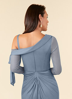 Azazie Marna Mother of the Bride Dresses Twilight Sheath One Shoulder Mesh Dress image5