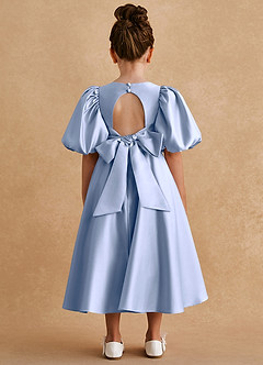 Azazie Sugarplum Abiti da Ragazza di Fiori Abito A-Line in Raso Opaco Con Maniche Ghiaccio image2