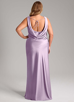 Azazie Rylina Abiti da Damigella Abito Sirena in Raso Elasticizzato Lilla Glassato image8