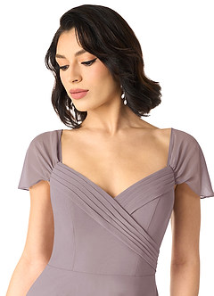 Azazie Tancie Bridesmaid Dresses Dusk A-Line Off the Shoulder Chiffon Convertible Dress image4