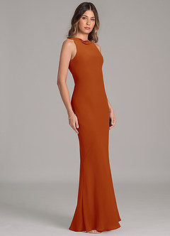 Azazie Allettie Bridesmaid Dresses Paprika Mermaid Chiffon Dress image5